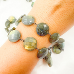 Load image into Gallery viewer, Labradorite Oxidized Wire Chain.