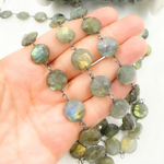 Load image into Gallery viewer, Labradorite Oxidized Wire Chain.