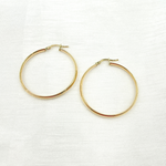 Load image into Gallery viewer, 14K Solid Gold Hollow Hoop
