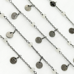 Load image into Gallery viewer, Moonstone and Dangle Disc Oxidized Wire Chain.