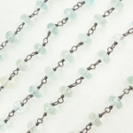 Load image into Gallery viewer, Aquamarine Oxidized Wire Chain.