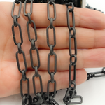 Load image into Gallery viewer, Black Rhodium Matt Sterling Silver Paperclip Chain