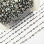 Load image into Gallery viewer, Coated Labradorite Oxidized 925 Sterling Silver Wire Chain