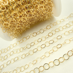 Load image into Gallery viewer, 14K Gold Filled Flat Round Link Chain