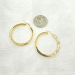 Load image into Gallery viewer, 14K Solid Gold Hollow Flat Hoop