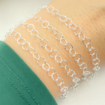 Load image into Gallery viewer, Sterling Silver Hammered Circle Chain