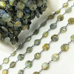 Load image into Gallery viewer, Labradorite Oxidized Wire Chain.