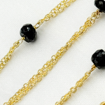 Load image into Gallery viewer, Black Spinel Double Gold Plated Connected Wire Chain.
