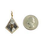Load image into Gallery viewer, 925 Sterling Silver Black Rhodium with Diamonds Diamond Shape Charm.