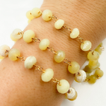 Load image into Gallery viewer, Yellow Opal Gold Plated Wire Chain.