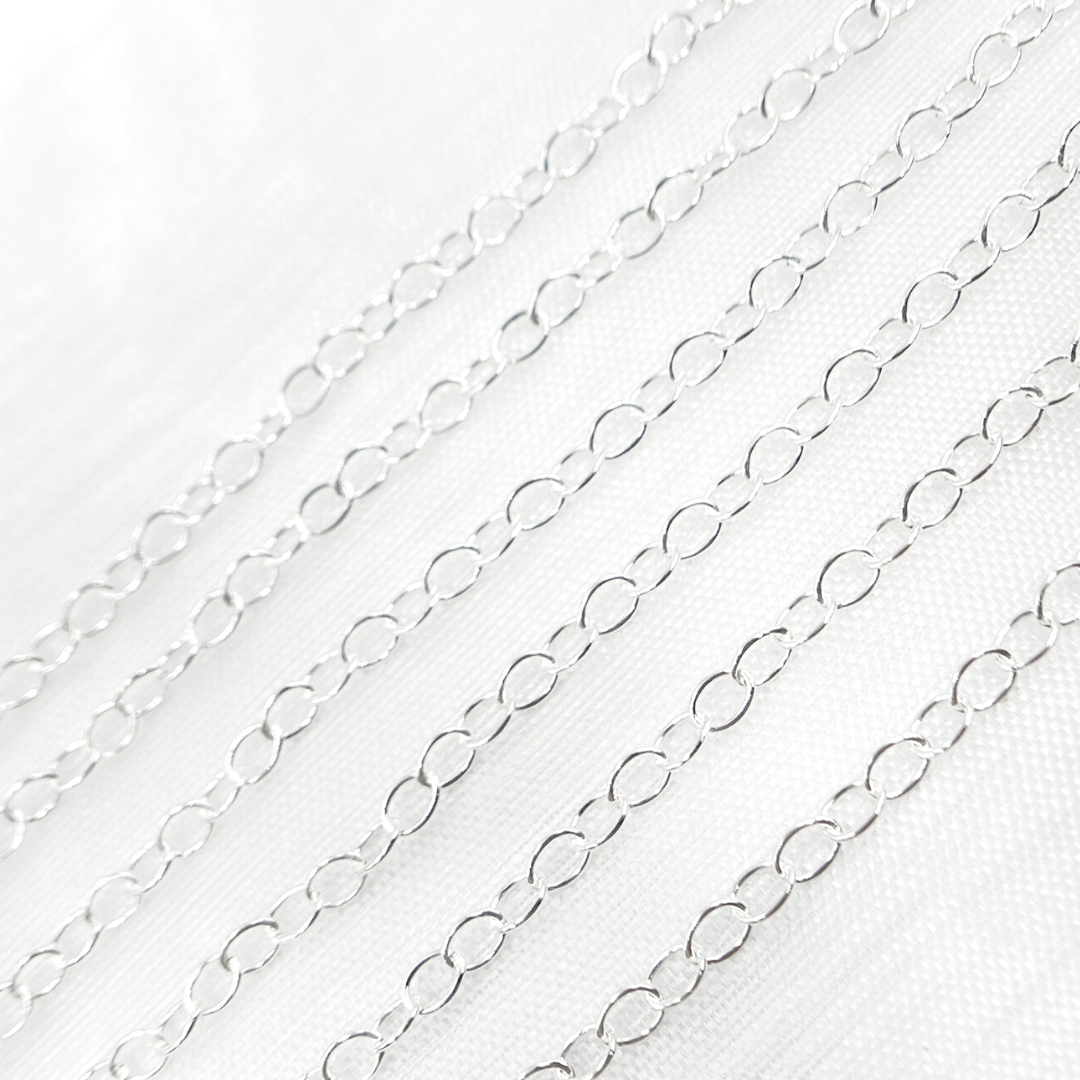 V191SS. 925 Sterling Silver Smooth Oval Link Chain