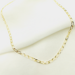 Load image into Gallery viewer, 14K Solid Gold Flat Paperclip Chain