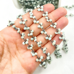 Load image into Gallery viewer, Amazonite Cluster Dangle Oxidized Wire Chain