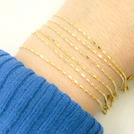 Load image into Gallery viewer, Solid Yellow Gold Diamond Cut Bars Link Chain by Foot