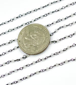 Load image into Gallery viewer, Coated White Topaz Wire Wrap Chain. TOP3