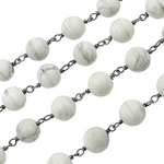 Load image into Gallery viewer, Howlite Gemstone Round Shape Chain