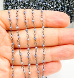 Load image into Gallery viewer, Coated Blue Quartz Wire Wrap Chain. CQU18