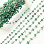 Load image into Gallery viewer, Dyed Emerald Oxidized Wire Chain.