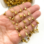 Load image into Gallery viewer, Golden Pyrite Drop Dangle Gold Plated Wire Chain.