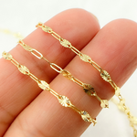 Load image into Gallery viewer, 14K Solid Yellow Gold Oval Flat Link Diamond Cut Marina Link Chain