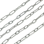 Load image into Gallery viewer, Sterling Silver Black Rhodium Diamond Cut Paper Clip Chain