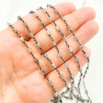Load image into Gallery viewer, Coated Labradorite Oxidized Wire Chain