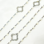 Load image into Gallery viewer, Pearl with Marquis Shape Oxidized Wire Chain