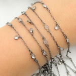 Load image into Gallery viewer, Cubic Zirconia Round Shape Dangle and connected Wire Chain