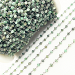 Load image into Gallery viewer, Emerald Oxidized Wire Chain.