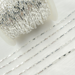 Load image into Gallery viewer, 925 Sterling Silver Diamond Cut Bar Link Chain.