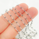 Load image into Gallery viewer, Hematite 925 Sterling Silver Wire Wrap Chain.