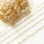 Load image into Gallery viewer, Rose Quartz Gold Plated 925 Sterling Silver Wire Chain