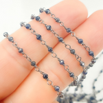 Load image into Gallery viewer, Blue Sapphire Oxidized Wire Chain