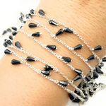 Load image into Gallery viewer, Black Spinel Drop Dangle Oxidized Wire Chain. BSP18