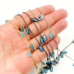 Load image into Gallery viewer, Blue Cubic Zirconia Rectangle Shape Dangle Chain