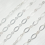 Load image into Gallery viewer, 738FSS. 925 Sterling Silver Flat Oval and Round Link Chain