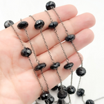 Load image into Gallery viewer, Black Spinel Oxidized Wire Chain. BSP25