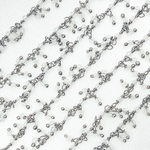 Load image into Gallery viewer, White Topaz Cluster Dangle Oxidized Wire Chain.