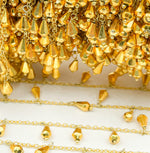 Load image into Gallery viewer, Golden Pyrite Drop Dangle Gold Plated Wire Chain.