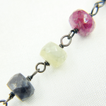 Load image into Gallery viewer, Multi Sapphire Oxidized Wire Chain.