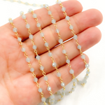 Load image into Gallery viewer, Aquamarine Gold Plated Wire Chain