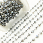 Load image into Gallery viewer, Coated Labradorite Oxidized Wire Chain