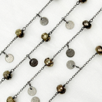 Load image into Gallery viewer, Pyrite and Dangle Disc Oxidized Connected Wire Chain.