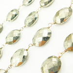Load image into Gallery viewer, Pyrite With Marquis Shape Gold Plated Wire Chain