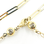 Load image into Gallery viewer, 14K Solid Gold Flat Paperclip Chain