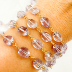 Load image into Gallery viewer, Pink Amethyst Oval Gold Plated Wire Chain