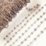 Load image into Gallery viewer, Iolite Rose Gold Plated Wire Chain