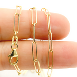 Load image into Gallery viewer, Solid Gold Flat Paperclip Chain