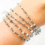 Load image into Gallery viewer, Moss Aquamarine Oxidized Wire Chain