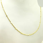 Load image into Gallery viewer, 040FL83T5. 14K Solid Gold Diamond Cut Paperclip Mirror Marina Link Chain